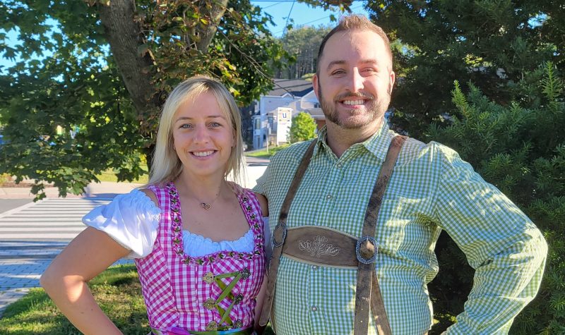 Pictured is Solène Robitaille (L) and Francis Laramée (R) dressed to impress for Oktoberfest, one of the BMP Foundation’s annual fundraisers. Photo courtesy of BMP Foundation.