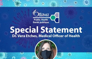 A blue online poster for a special statement from Ottawa Public Health