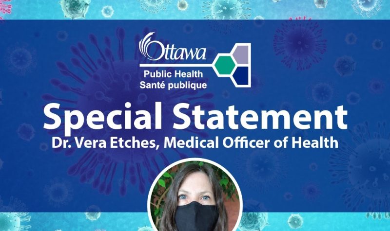 A blue online poster for a special statement from Ottawa Public Health