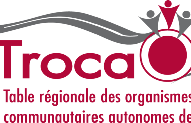 The logo of the TROCAO, featuring red and grey stylized figures on a curvy road.