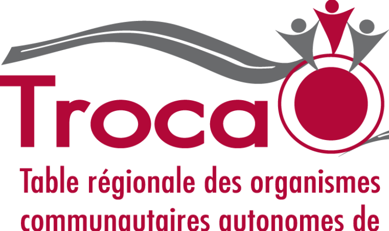 The logo of the TROCAO, featuring red and grey stylized figures on a curvy road.