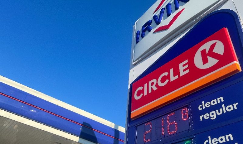 Signage outside an Irving Oil gas station shows the price of regular gas at $2.26 per litre.