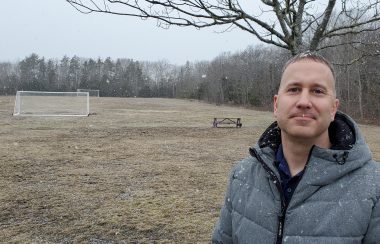 Vice principal Todd Symes at the site of the new track