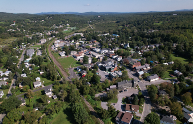 Pictured is a birds-eye view of Sutton,