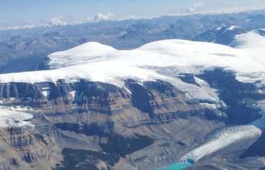 Aerial photo of a glacier