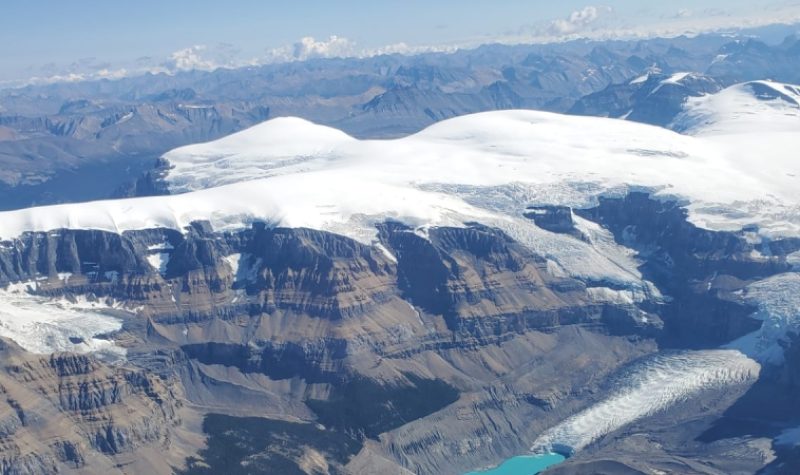 Aerial photo of a glacier