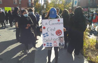 Une partie des manifestants des services de gardes non subventionnées. (Photo: David Mezy)