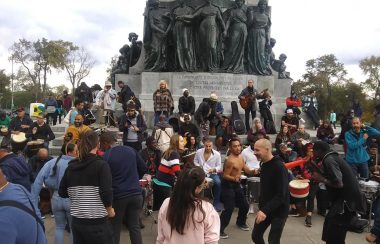 Une scène des festivités sur la place publique de l'avenue du parc (photo David Mezy)