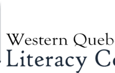 The logo of the Western Quebec Literacy Council, featuring an open book that looks like a rising sun.