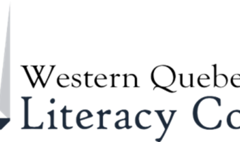 The logo of the Western Quebec Literacy Council, featuring an open book that looks like a rising sun.