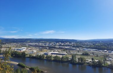A view of downtown Prince George from atop the Nechako Cutbanks. Photo courtesy of