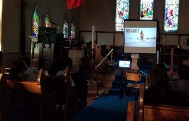 Capilla de la Iglesia de Beamsville en la proyección de un documental