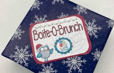 Une boite avec l'étiquette boite-o-brunch