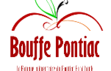 The logo of Bouffe Pontiac, featuring letters inside a stylized apple.