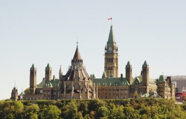 The parliment buildings in Ottawa