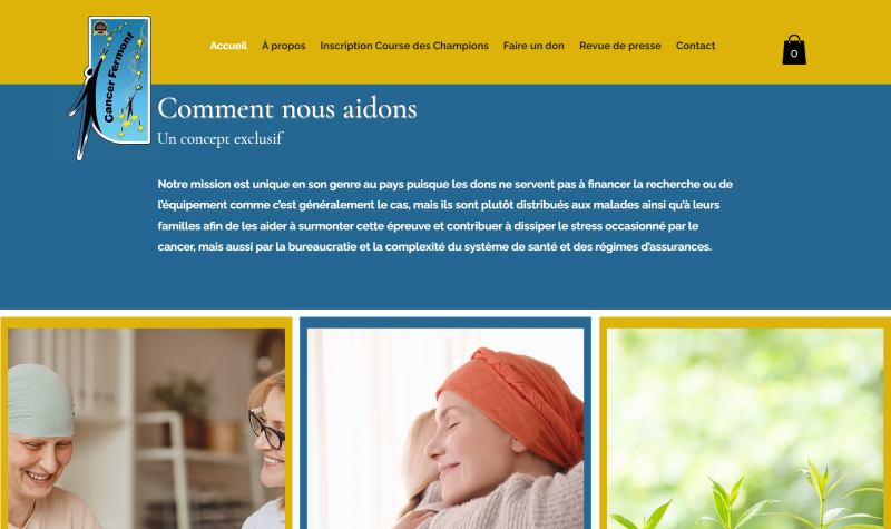 Le nouveau site de Cancer Fermont a été lancé à la mi-juillet. Image : cancerfermont.com