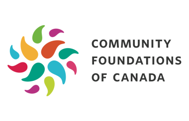 Multicoloured flower petal logo of Community Foundations of Canada organization