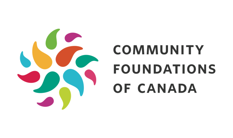 Multicoloured flower petal logo of Community Foundations of Canada organization