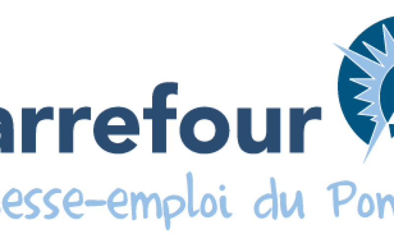 The logo of the Carrefour jeunesse-emploi du Pontiac, featuring a blue and white sun.