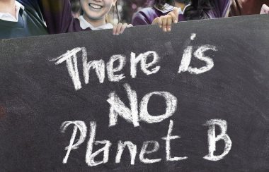 Black and white protest sign declaring There is No Planet B