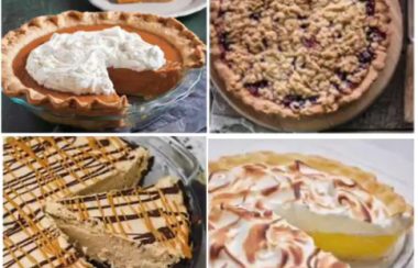 Sweet potato, bumbleberry, peanut butter and lemon meringue are just a few of the varieties of pies up for auction this Sunday. Photos: Sackville United Church on Facebook