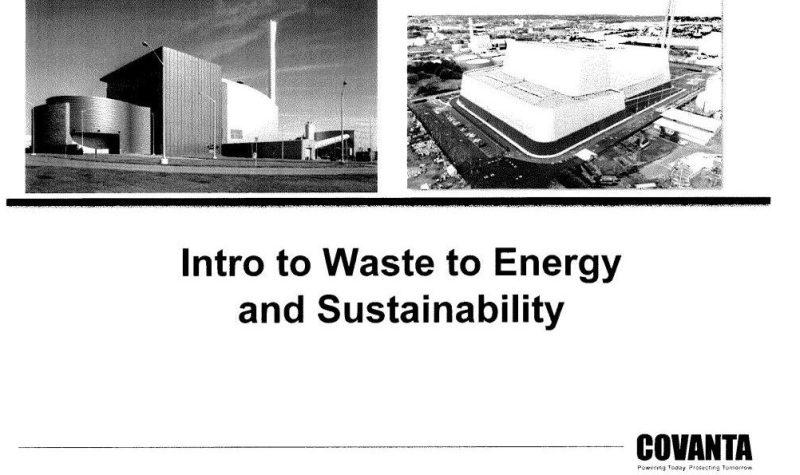 A slide show from the company Covanta, showing to large waste incinerator plants