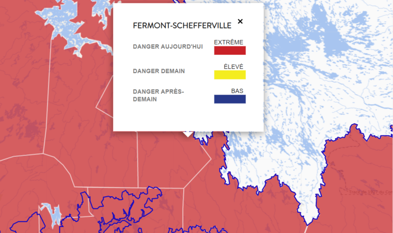 Le danger d'incendie devrait redescendre dans les prochains jours. Image : SOPFEU