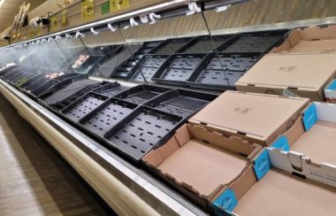 empty shelves in Smithers BC Safeway