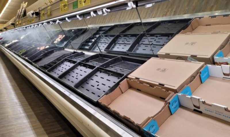 empty shelves in Smithers BC Safeway
