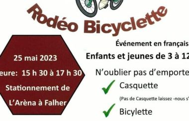Les enfants de 3 à 12 ans  sont attendus le 25 mai pour une séance de rodéo bicyclette : (Photo : L'ACFA Régionale de Rivière-La-Paix)