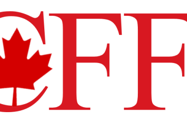 The logo of the Fourth Front Party of Canada, a capital CFF with a maple leaf inside the C.