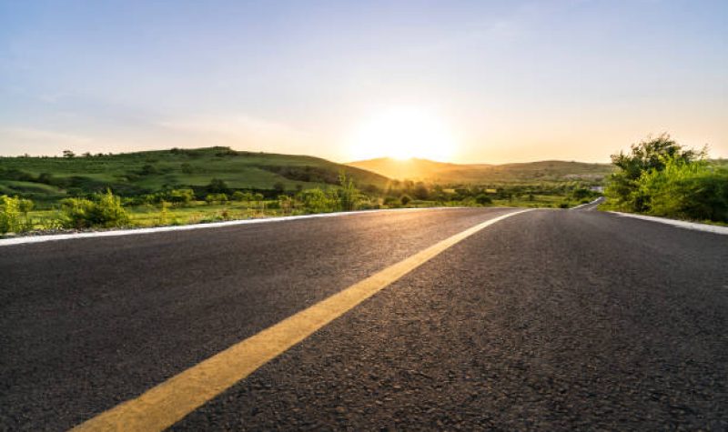 Curved mountain road