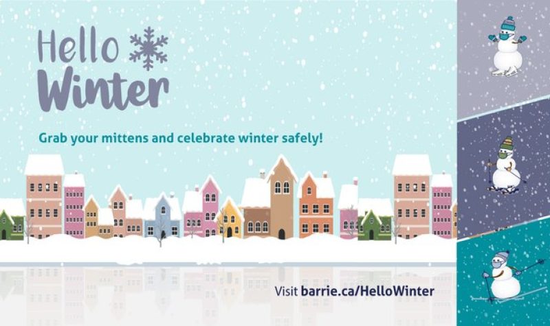 affiche hivernal pour Barrie Hello Winter