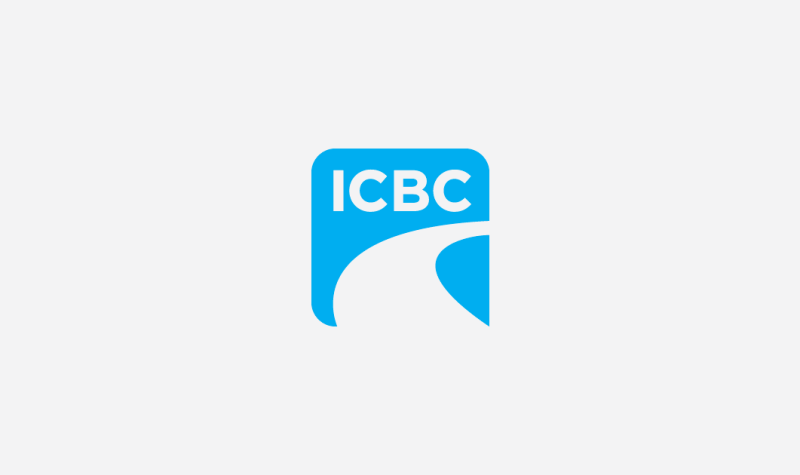 Blue and white ICBC logo with the letters I C B C