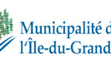 A blue and green logo of the municipality with tree graphics
