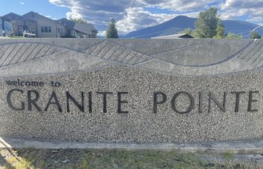 Stone sign that says welcome to granite pointe.