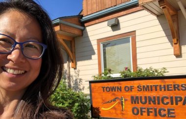 A photo of Mika Meyer outside the Town of Smithers municipal office.