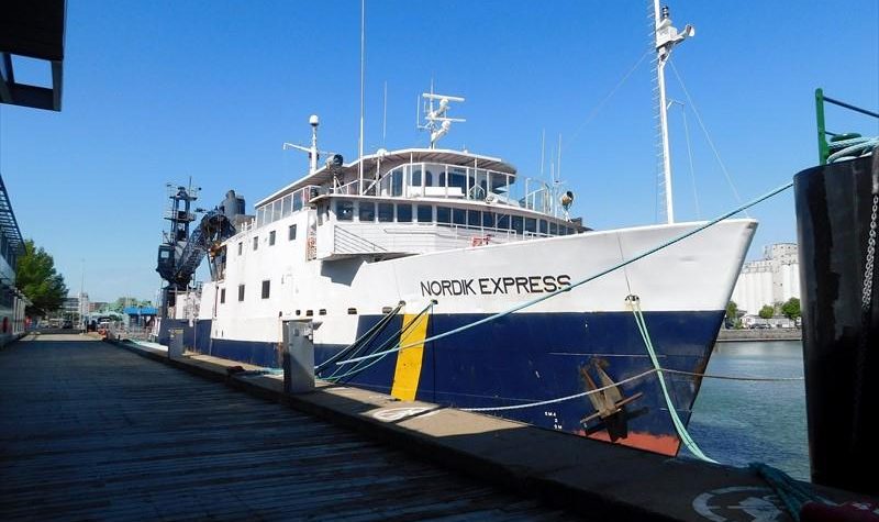 Le Nordik Express est à quai à Québec. – Photo tirée du site web Marinetraffic.com