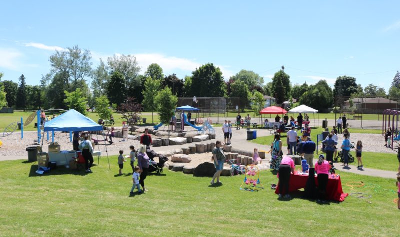 Residents taking part in the celebrations around vendors tent's and the park that was being celebrated