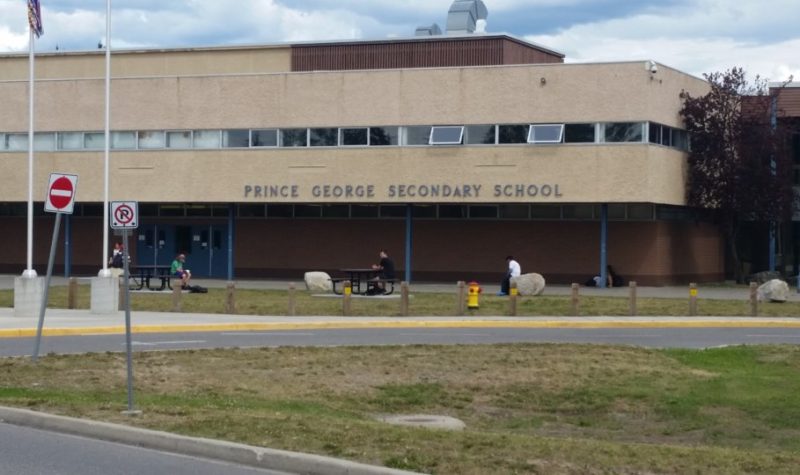 The exterior of the Prince George Secondary School building