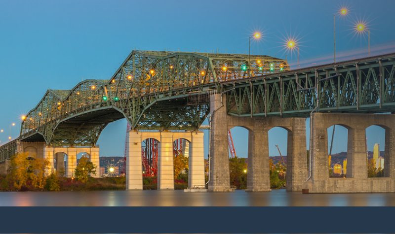 Le pont Champlain entre Brossard et l'Île des Soeurs