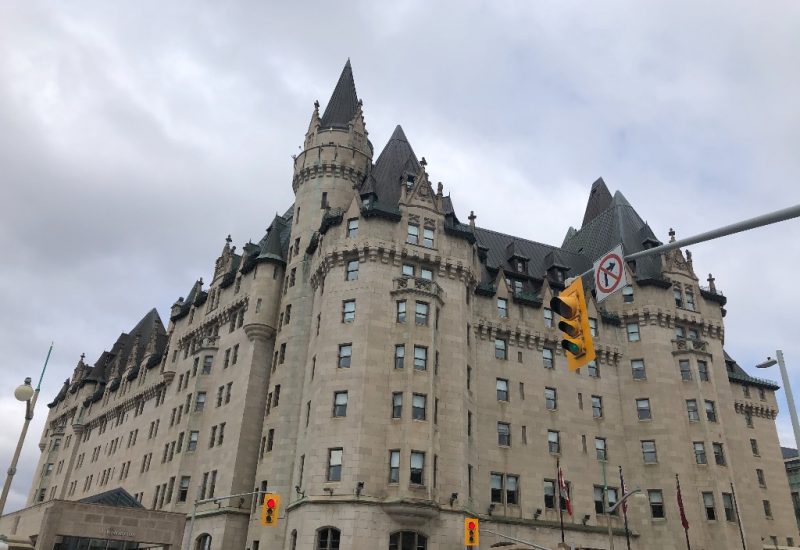 Chateau Laurier is seen on a cloudy day in Ottawa.