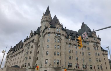 Chateau Laurier is seen on a cloudy day in Ottawa.
