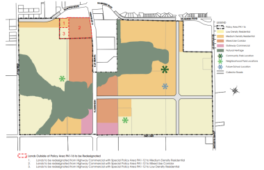 A map depicts different residential uses within the South Fergus Secondary Plan.