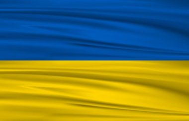 Drapeau de l'Ukraine. Le drapeau est séparé en 2 horizontalement. La bande du haut est bleue et celle du bas est jaune.