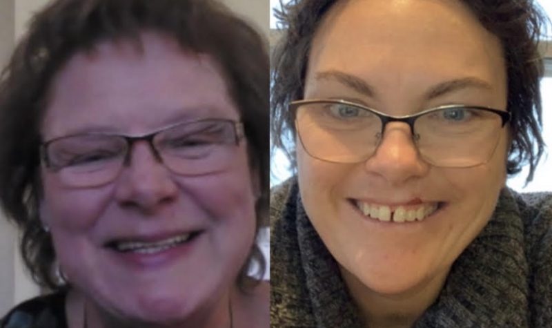 A side by side photo of photo of Joy Davies and Kim Hanson