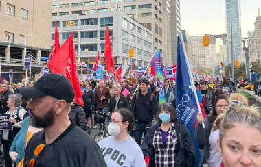 manifestantes en la calle